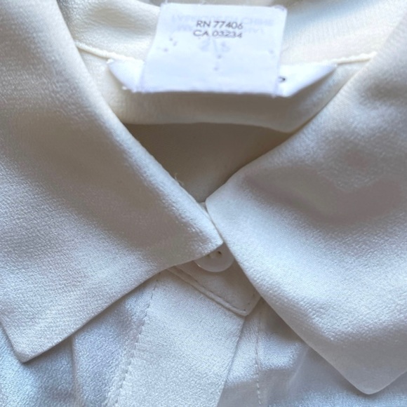 Club Monaco Terek Top Cream Ivory 100% Silk Sleeveless Tie Front‎ Blouse - Picture 7 of 11